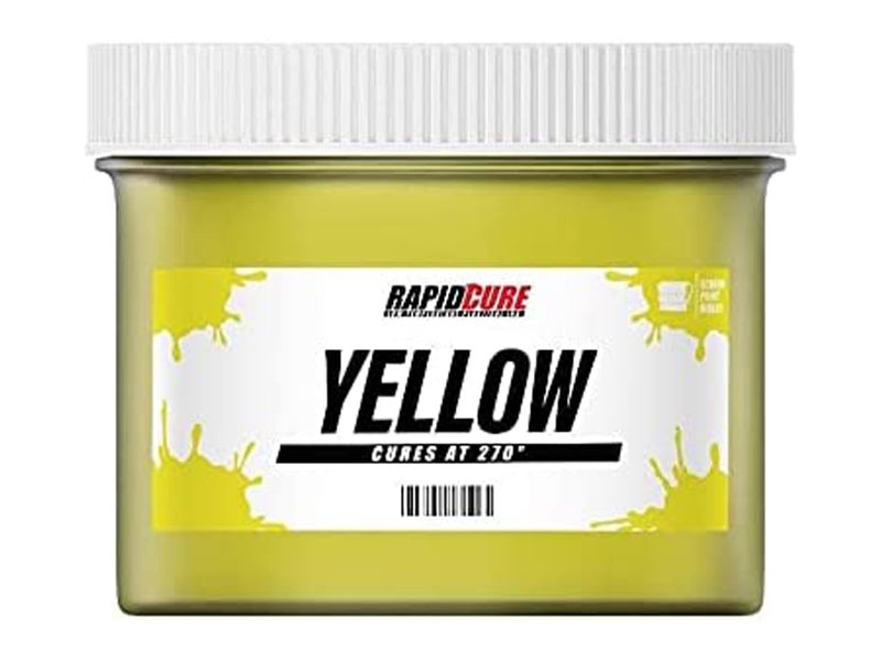 Screen Print Direct حبر الطباعة بالشاشة رابد كيور® أصفر (8 أونصة) - حبر بلاستيسول للطباعة بالشاشة، طلاء قماش سريع التجفيف - طباعة الشاشة المباشرة®، صنع في الولايات المتحدة - Image 1
